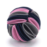 Felt snuffle ball, grey, navy and pink