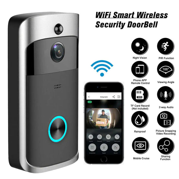 Smart Wireless WiFi Video Doorbell | Security Camera with Intercom