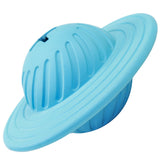 Treat Saucer rubber treat-dispensing dog toy, blue