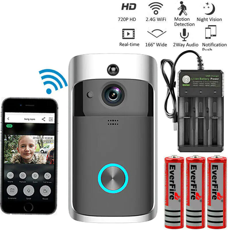 Smart Wireless WiFi Video Doorbell | Security Camera with Intercom